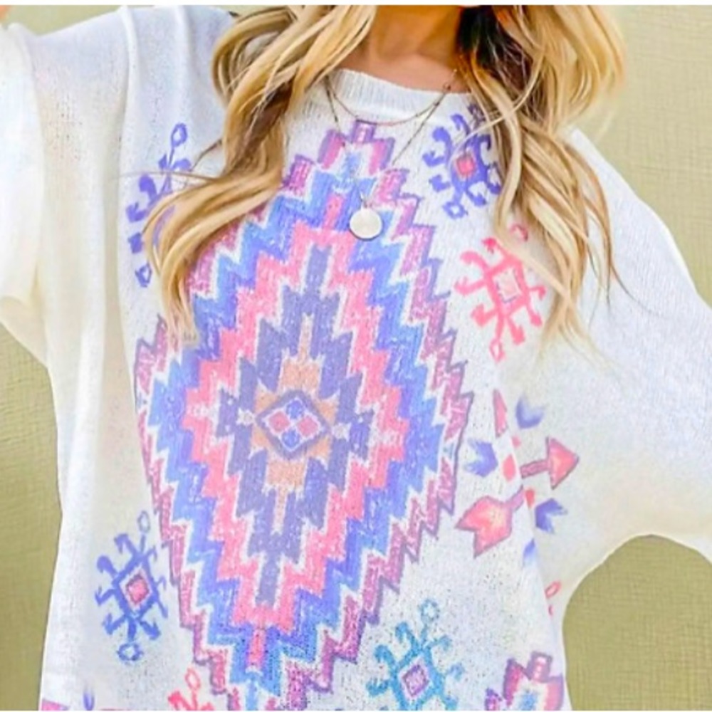 Aztec knit sweater